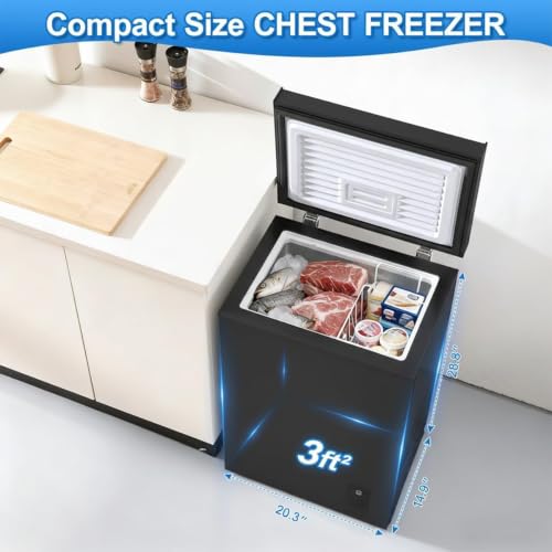 Image of 4.5 Cu.Ft Small Deep Freezer, Quiet Compact Chest Freezer