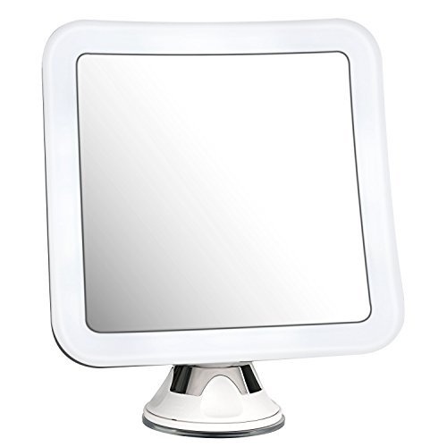 Charmax 8X Magnifying Lighted Makeup Mirror with Bag, Natural LED Lights Bathroom Vanity Mirror, Battery Operated Travel Mirror, Square