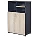 HOMCOM Aparador Estantería Librería de Almacenaje con 3 Compartimentos y Armario de 2 Puertas para Libros Plantas CDs Salón Oficina Dormitorio 80x40x120 cm Azul y Madera