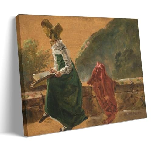 Impression J.C. Dahl Caroline Amalie toile d'art encadree haut de gamme
