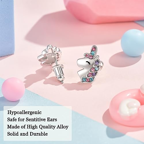 KINGSIN Unicorn Earrings for Girls Hypoallergenic Earring for Girl Unicorns Jewelry Gifts for Daughter Granddaughter Sister Valentines Christmas Birthday Back to school2