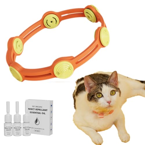 ペット用虫除け首輪 ノミ・ダニ・蚊への対応 天然成分配合 TPR防水 42cm長さ調節可能 犬にも猫にも万能 天然ハーブ 蚊除け 春 夏 駆虫用品