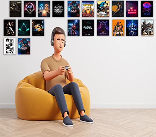 VEENSHI Paper Pack Of 20 Gaming Wall Poster Games Poster For Room|A4 Size 11.9X8.3 Inch 300 Gsm Glossy Posters