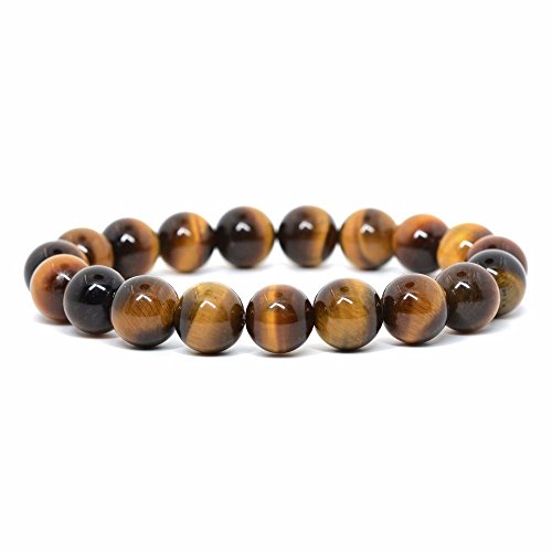 Natural Golden Tiger Eye Gemstone 10Mm Round Beads Stretch Bracelet 7 Inch Unisex #TOP10