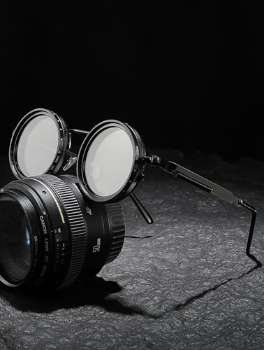 Adjustable Tint Sunglasses, 1-9 Gears Nightshift Glasses Retro Round Polarized Dimming Glasses ND Filter Lenses4