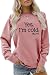 UXQIEN Yes I'm Cold Me 24:7 Sweatshirt Women Letter Printed Freezing Long Sleeve Crewneck Winter Pullover Tops-Pink S