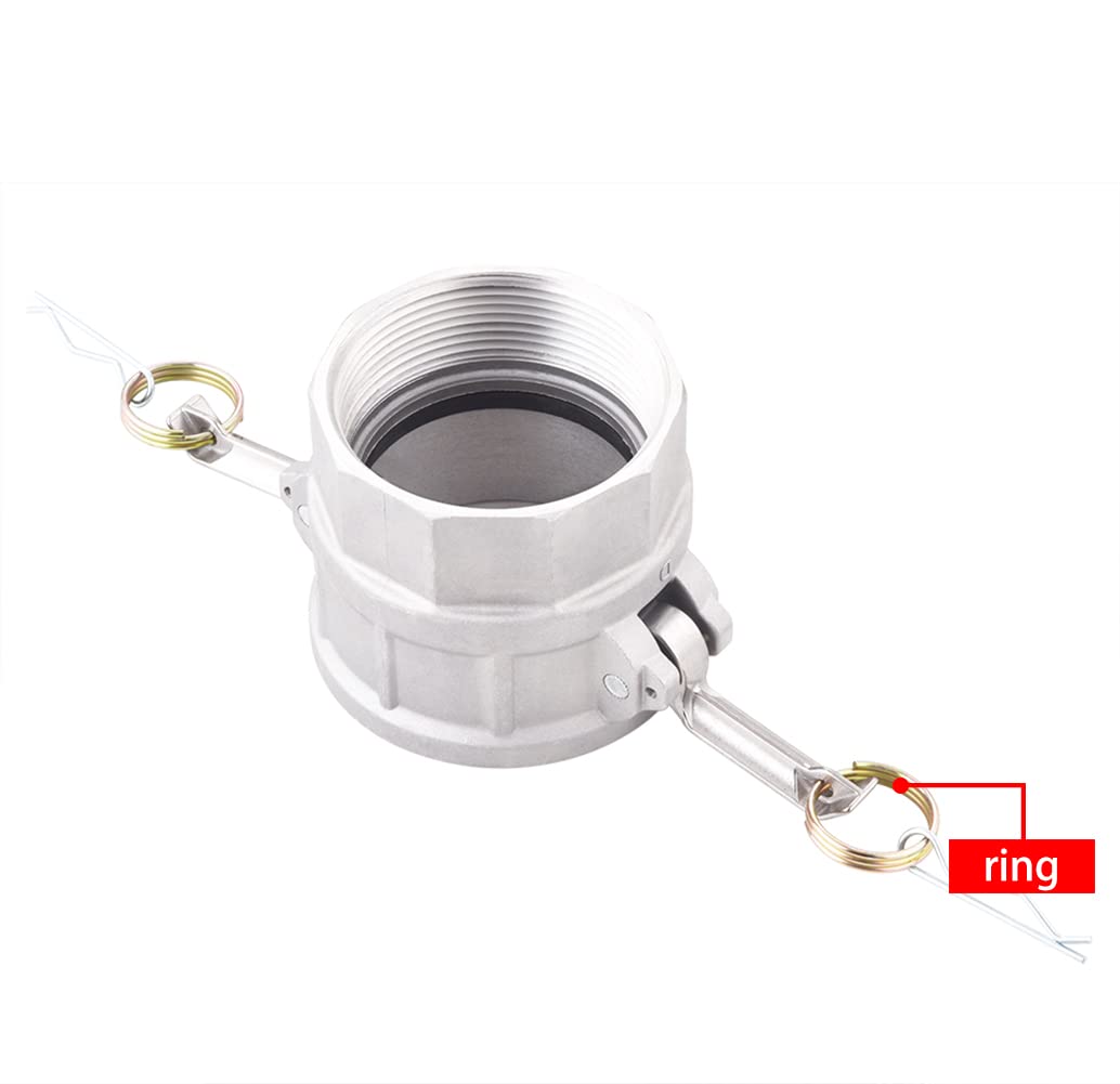 Accesorios de bloqueo de leva tipo D de aluminio, manguera de leva y surco, acoplador hembra de 3 pulgadas x NPT hembra de 3 pulgadas 2 piezas