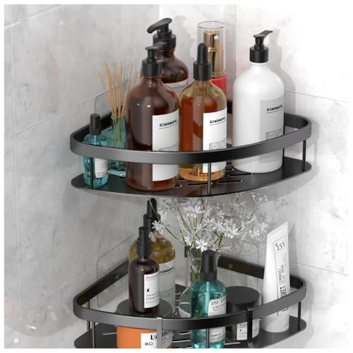 Image of Bathroom Organizer Without Drill | Self Adhesive Wall Shelf for Bathroom & Kitchen | Stainless Steel Bathroom Rack & Shampoo Holder | No Drill Wash Basin Storage Stand(Pack of 2)
