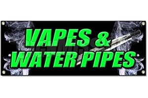 VAPES & Water Pipes Banner Sign Bong Head Shop e cigs Weed Smoke Vapor