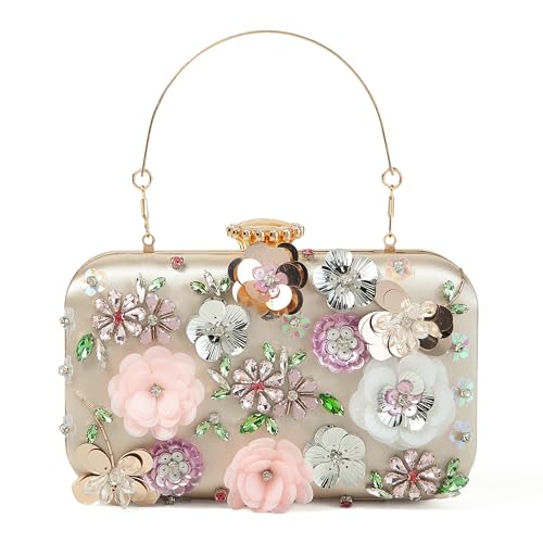 Image of Womens Vintage Floral Embroidery Clutch Evening Handbag Shoulder Bags Purse for Wedding Party Prom