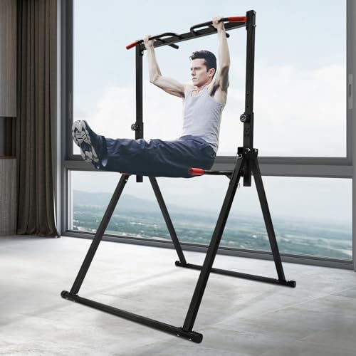 Opvouwbaar Power Tower driehoekig pull-up station, trainingsbaren, draagvermogen 200 kg, optrekstang, vrijstaand, in hoogte verstelbaar, multifunctioneel fitness-trainingsapparaat - Afbeelding 3