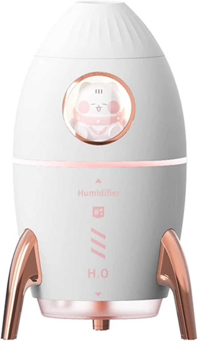 per Uso Domestico Umidificatori Umidificatore a Razzo Diffusore Elettrico for aromaterapia USB Diffusore di Olio Essenziale a Nebbia Fredda ad ultrasuoni Umidificatori for Camera da Letto(B)