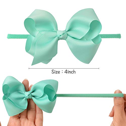 40 Pieces Baby Headbands Grosgrain Ribbon Hair Bows Elastic Nylon Hairband Handmade Hairbands Accessories For Newborn Infant Toddler Girl Kids #TOP2