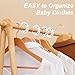 Heclia Baby Closet Dividers 6 Pack, Unisex Nursery Closet Organizer for Easy Sorting, 0-24 Months Hanger Divider from Newborn to Toddler, Baby Clothing Dividers Age Divider Fits Most Rod(White)