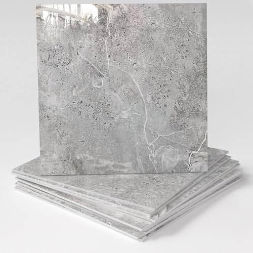 20-Pack Peel and Stick Grey Marble Tiles (11.8" x 11.8")