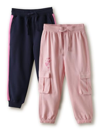 Image of Amazon Brand - Symbol Girls Contrast Panel Detail Cotton Rich Track Pants