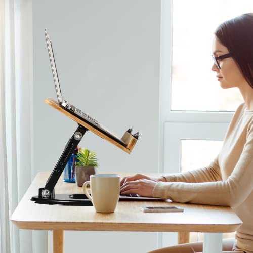 Bamboo Book Stand, Cookbook Holders For Reading Hands Free, Height And Angle Adjustable , Laptop And Tablet Stands For Desk, Recipe Cook Book Holder For Kitchen Cooking, Size 13.4" X 9.5"（Large） #TOP6