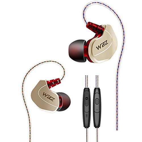 Earphones, Hi-Fi Metal Earphone Earbuds in Ear Noise Isolation Headphones,Sport Earbuds with microphone & Stereo Bass & Volume Control (Champagne Gold)