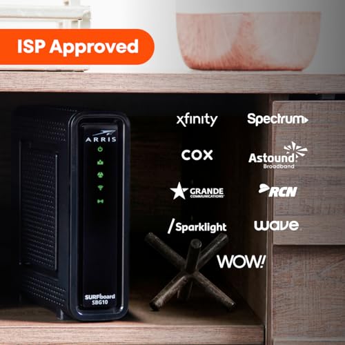 Arris (SBG10) - Cable Modem Router Combo - DOCSIS 3.0 16 x 4 Gigabit & AC1600 WiFi, [Check with Your Provider for Compatibility] 400 Mbps Max Internet Speeds by ARRIS - Image 8