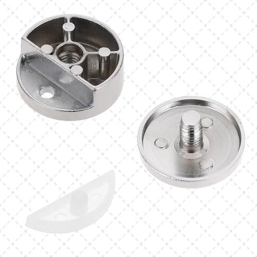 Image of 4Pack Frameless Mirror Mounting Hardware Mirror Glass Clips Mirror Glass Hanging Bracket Mirror Wall Holder Clips Dual-Screw Fixing Mirror Mounting Kit Glass Mounting Round Clips with Screws & Anchors