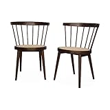 chaise noyer ikea Assise en cannage Alice\'s Home - Lot de 2 chaises Noyer en Bois et cannage. Nora. L 54 x P 54 x H 76.5cm.