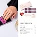 NAILOG Semi Cured Gel Nail Strips, 20Pcs Neon Purple Lasting Gel Nail Stickers, Salon Quality Easy Apply & Remove Works with Any UV/LED Nail Lamps, Lydia