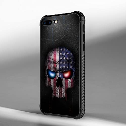 Yixinbb Compatible With Iphone 7/8/Se 2020 Case,Skull American Flag Phone Case Silicone Tpu Shock Protective Apple Iphone 7/8/Se 2020 #TOP4