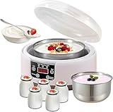 Yogurt Maker Machine 36 Hours with Temperature Control and Timer, 1.2L Yogurt Machine with Lcd Display, Multifunctional Yogurt Maker Stainless...