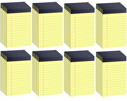 Image of 48 Pack Legal Pads 5 x 8 Inch Yellow Notepads College Ruled Writing Pads | Perforated Memo Pads with Lined Paper for Office, School and Home; Great for Notes, Lists, Planning and Daily Writing