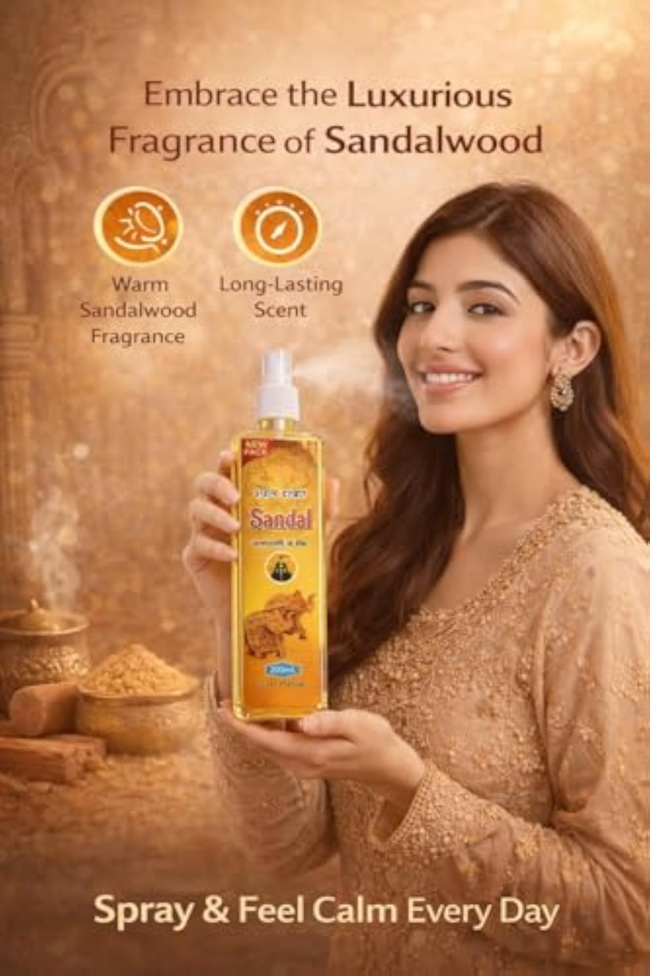 Mysore Sandalwood Spray Perfumed, Pocket Eau de Parfum