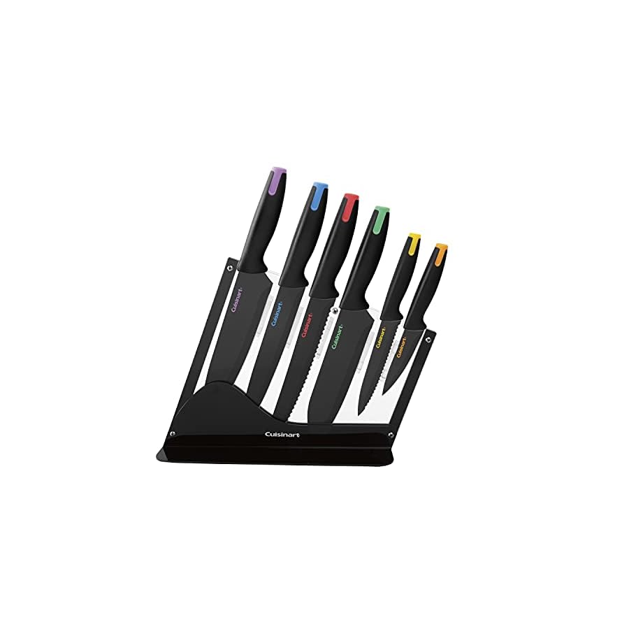 Cuisinart-C55-7PCE-Ceramic-Coated-Cutlery-Set-with-Color-End-Caps-Acrylic-Stand-7-pc Cuisinart C55-7PCE Ceramic Coated Cutlery Set with Color End Caps & Acrylic Stand, 7 pc