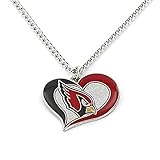 NFL Swirl Heart Necklace Arizona Cardinals Chain