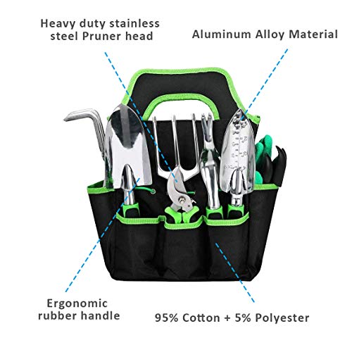 Kit Giardinaggio 9 Pezzi - Per Uomo E Donna, Con Rastrello, Pala, Cesoie, Per Interni Ed Esterni - Foto 4