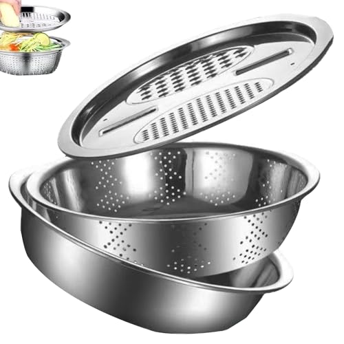 vasca in acciaio con pneumatici, per, spezie choppers – simulatore alimentare multifunzionale, scolapasta per disco di riso, frutta per tritare in modo efficiente