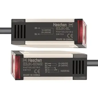 Heschen Photoelectric Sensor Switch E3JK-5DM2-5L 24-240VAC/12-240VDC Bijection Type Detection Distance 5 Meter