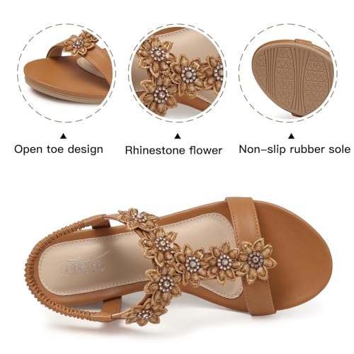 Image of SHIBEVER Wedge Sandals for Women Dressy: Summer Platform Comfortable Low Wedges Womens Sandal