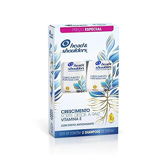 Head & shoulders Head & Shoulders - Embalagem Shampoo Para Crescimento De Cabelo Shampoo Para Crescimento Capilar Anticaspa Controle De Caspa Com Vitamina E Pack Com 2 200 Ml Cada Uma