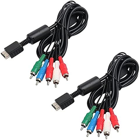 6Ft Component HD AV Cable for PS2/PS3/PS3 Slim HDTV-Ready 5-Wire TV Cables-2 Pack Cover