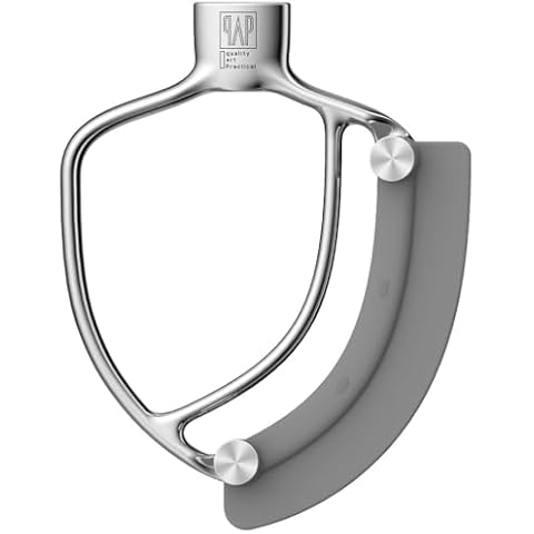 Flex Edge Beater Pro FEB6G Compatible with KitchenAid 6qt Bowl-Lift Stand Mixer with Glass Bowl (2 Replaceable Blades) Cover