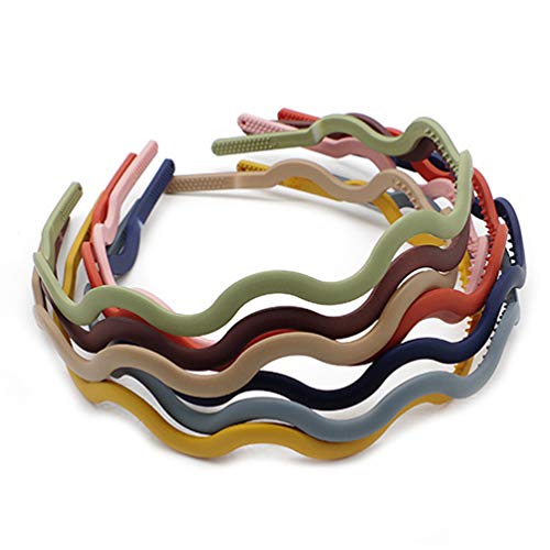 6 Pcs Mixed Color Plastic Headbands with Teeth Hair Hoop DIY Hair Accessories Headware for Women and Girls