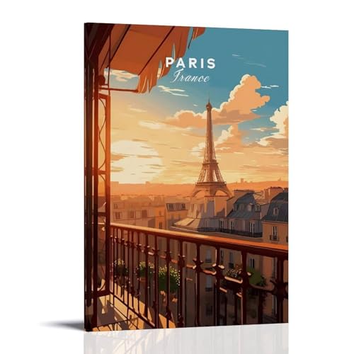 Poster de voyage vintage Paris habillage grand mur de salon