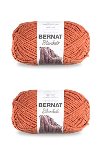 Bernat Blanket Super Bulky Acrylic Yarn - 2 Pack of 300g/10.5oz #6 Chunky Chenille Heavy Weight Yarn for Knitting and Crocheting, Amigurumi, Thick Blankets (Pumpkin Spice, 220 Yards 2-Pack)
