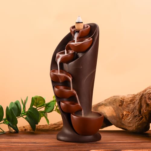 SERdeerCH Backflow Räucherstäbchen Halter Harz Berg Wasserfall Rauchbrunnen Aromatherapie Handgemachte