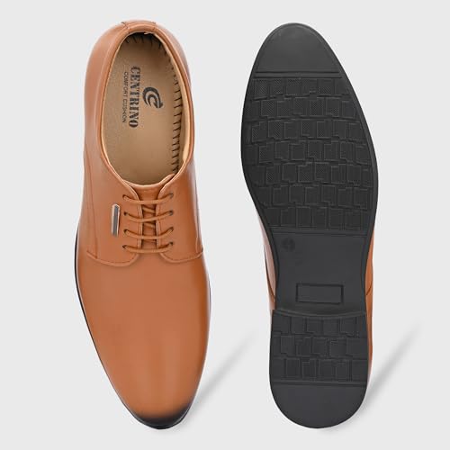 Image of Centrino Men's Formal Shoe | Stylish with Soft Cushioned Insole | Sleek Lace-Up Design for Formal Look | Durable with Anti-Skid Sole | Ideal for Office Wear 9429