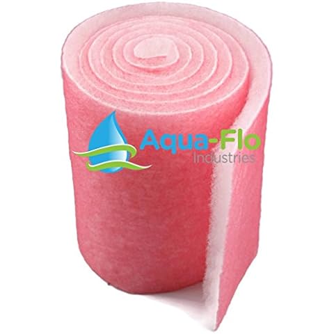 Aqua Flo 12" Pond & Aquarium Filter Media, 72" (6 Feet) Long x 1" Thick (Pink/White) Cover