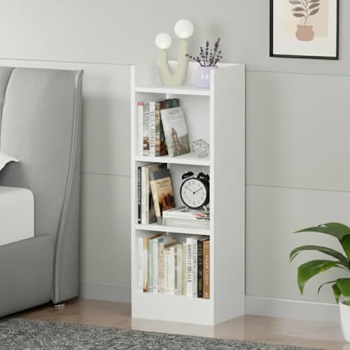 Image of Amazon Brand - Solimo Vault Bookshelf 3- Layer Bookcase, Vintage Corner Bookshelf, Bookcase, 3 Tier Corner Shelf Storage Rack for Living Room Home Office,White, (80x33x20 cm) - DIY