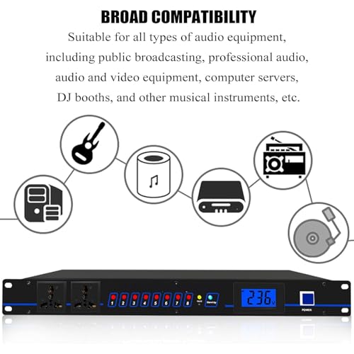 Ecualizador de audio para hogar McbeAn, ecualizador estéreo, salida de potencia de 8 canales, pantalla LCD de nivel de frecuencia en tiempo real, conmutador de tiempo hacia adelante y hacia atrás, para estaciones DJ y otros instrumentos musicales miniatura 2