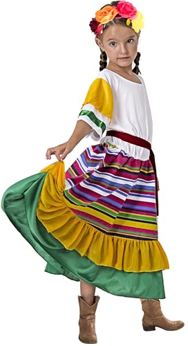 Gojoy shop-Disfraz de Vestido Tradicional Mexicana para Niñas,Estilo Nacional,Manga Larga Carnaval...
