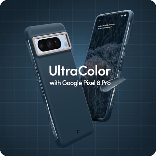 Image of Spigen Cyrill UltraColor | Google Pixel 8 Pro Case | Blue Pixel 8 Pro Back Cover | TPU+Poly Carbonate - Deep Sea