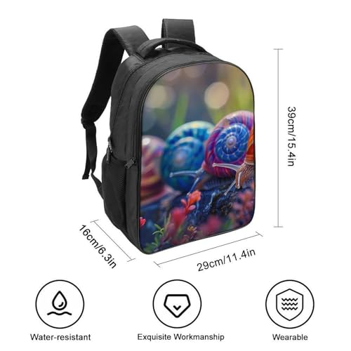 Spring Snails Funny 16 Inch Backpack for Men Women Casual Daypack with 2 Compartment for Travel Work2